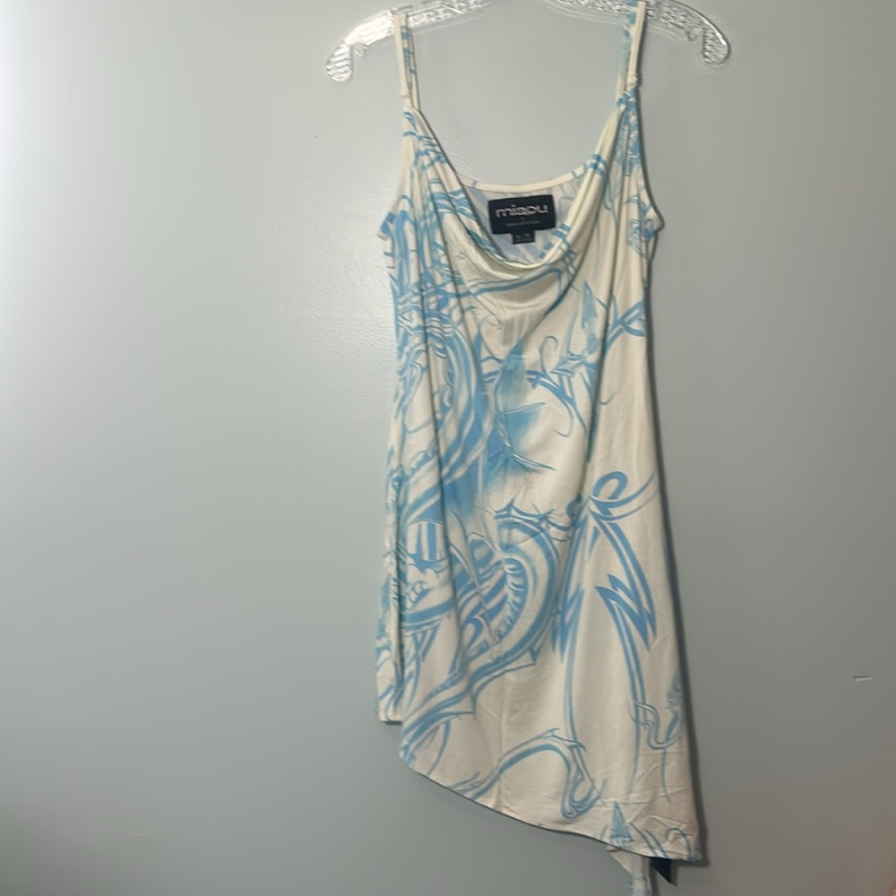Miaou Sky Blue and Cream Mini Dress - Picture 2 of 13
